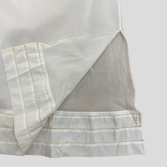 Vintage 60s Deadstock White Maxi Slip with Embroidered Trim NWT Medium - Picture 5 of 10